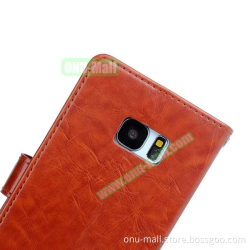 Amazon Top Selling Leather Flip Case for Samsung Galaxy S7 Case Wallet